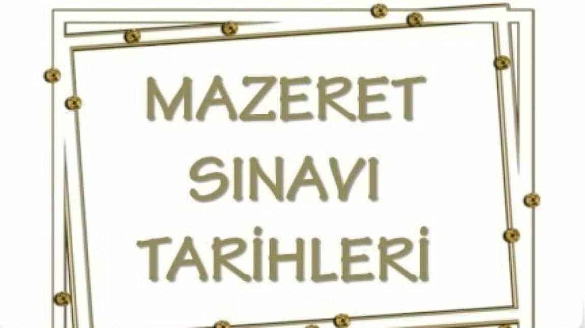 2024-2025 EĞİTİM ÖĞRETİM YILI 1.DÖNEM 1.YAZILI MAZERET SINAV TAKVİMİ